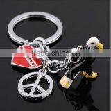 custom mini hawk eagle hard pvc zine alloy lover key ring