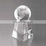 Fashion Design Crystal Globe Award Trophy With Blank Base, Crystal Business Paperweight