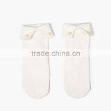 Plain Solid Japanese Student Socks With a Button thumbnail-3