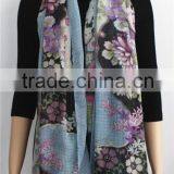 Floral Print Viscose Scarf thumbnail-1