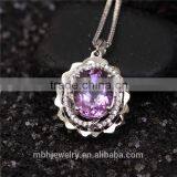 Hot Sale Jewellery Set 18K Gold Plated 925 Sterling Silver Precious Natural Amethyst Gemstone Pendant Ring Jewelry Set thumbnail-2