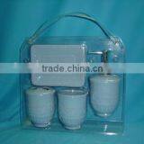 Soap Dish Also Toiletbrush Holder Blue Color Ceramic Bathroom Sanitary Set thumbnail-1