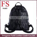 Fashionable Custom Leather Bag Hot Selling Black Snakeskin pu Backpacks thumbnail-3