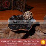 Chinese Antique Hand Made Lotus Shape Ceramic Incense Stick Holder thumbnail-1