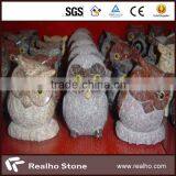 Natural Stone Carving Status Owls in Grey and Beige thumbnail-1