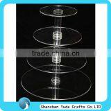 Round Shape Cheap Custom Clear Acrylic 4 Tier Wedding Cake Stand High Quality thumbnail-1