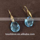 Charm Women Jewelry Blue Teardrop Gold Earrings Designs for Girls thumbnail-1