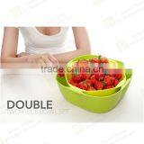 2015 Original New Design Double Desk Plastic Stackable Fruit and Salad Bowl Set thumbnail-2