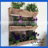 Nautral Wood Crate Wooden Pot Plant Box Wall Planter for Flower