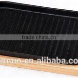 Cast Iron Bakeware Plate With Wood Tray, Steak Plates thumbnail-1