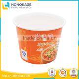 Plastic Noodle Bowl with IML Printing,Round Shape Disposable Noodle Containers with Lids