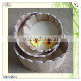 Round Laced Paulownia Wood Display Decorative Fruit Tray thumbnail-4