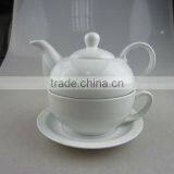 Round Porcelain Tea Pot With Cup & Saucer Set thumbnail-1