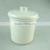 Hot Sale Samll Round White Ceramic Soup Tureen With Lid , Stock Cheap Ceramic Tureen ,3 Pcs Set With Iron Part thumbnail-3