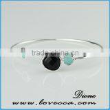 Personalized Glass Infinity Bracelet with Birthstone Charm