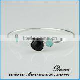 Personalized Glass Infinity Bracelet With Birthstone Charm thumbnail-1