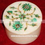 Decorative Marble Box, Stone Inlay Box, Marble Trinket Box thumbnail-1