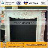 Indoor White Marble Fireplaces Mantel-Shelf thumbnail-1