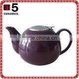 BTHJC-7 2014 Design Ceramic Color Teapot With S/S Lid and Strainer thumbnail-1