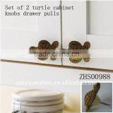 Set of 2 Tortoise Apple Cabinet Knobs Drawer Pulls thumbnail-1