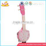 Wholesale Toy Musical Instrument Wooden Toddler Guitar Lovely Pink Wooden Toddler Guitar W07H021 thumbnail-1
