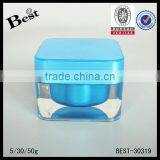 Unique Specail Square Shape 5ml 15ml 30ml 50ml Acrylic Cosmetic Cream Jar Empty Double Wall Plastic Cream Container thumbnail-1