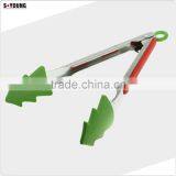 14003 Tree Shape Kitchen and Barbecue Grill Tongs Silicone BBQ Cooking Stainless Steel Locking Food Tong Salad Tongs thumbnail-2