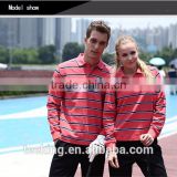 Wholesale long sleeve stripe unisex golf polo shirt