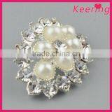 Decorative Vogue Excellent Metal Rhinestone and Pearl Button for Garments WBK-1490 thumbnail-3