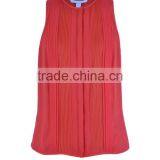 Fashion Polyestersleeveslss Raceful Pleats Direct Manufacturer High Quality Pants and Blouses Set thumbnail-2