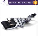 Top Selling Fashion Luxury Alloy Car Black Genuine Top Cow Leather Keychains High Quality Popular Silver Ring Gift Key Chain thumbnail-6