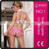 Open Cup Bra Naughty School Girl Sexy Costume thumbnail-2