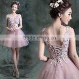 Young Girl Pink Short Tulle Prom Best Dress for Farewell Party thumbnail-1