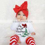 2017 New Arrival Latest Newborn Baby Clothes Hot Sale Cotton Kid Bodysuit Clothing Printed Red Christmas Customize Baby Romper thumbnail-3