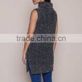 MGOO Hot Sale Women Turtleneck Sweaters Dress Vest Sleeveless Fashion Charcoal Knitted Dress For Winter thumbnail-5