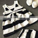 Vintage Baby Clothing Set Black And White Stripes Outfit Bow Tie Apparel thumbnail-4