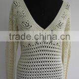 Fashion Ladies Long Sleeve Hand Crochet Pullover Sweaters thumbnail-1
