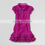 LITTLE GIRLS LOW WAIST POLO DRESS WITH RUFFLES