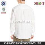 Men's Long Sleeve Banded Open Collar Linen Shirt thumbnail-2
