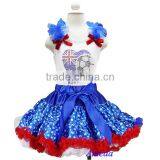 Girls Blue Star Red White Pettiskirt Rhinestone World Cup Australia Flag Heart Football White Tank Top 1-7Y thumbnail-1