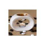 White Shape Ceramic Tealight Aroma Oil Warmer With Candle Fragrance Bottle TS-CB060 thumbnail-1
