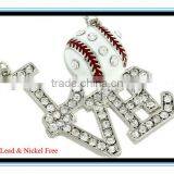 2016 New Design Fashion Baseball Metal Necklace and Stud Earrings Set for Women