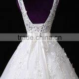 2017 Wholesale Sweetheart Sleeveless Lace Wedding Dresses Beaded V-neck Nackline Mermaid Lace Wedding Dress F13001 thumbnail-3