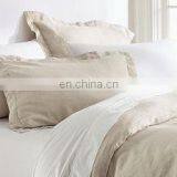 Hot sell pure linen bedding sheet set/duvet cover set with stone washing/dot hemstitch oxford style