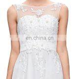 Grace Karin Sleeveless V-Back White Chiffon Plus Size Prom Dress for Fat Women CL007555-4 thumbnail-4