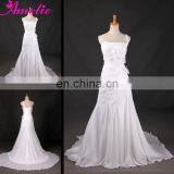 Real White Elegant Chiffon Fabric Wedding Dress