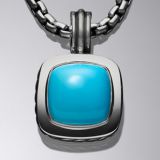 925 Silver DY Designer Inspired 14mm Turquoise Ablion Pendant Necklace