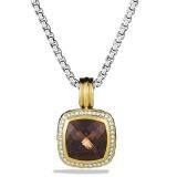 Silver Jewelry 14mm Albion Pendant with Smoky Quartz in Gold Plated(P-024)