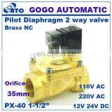 GOGO 2 Way Pilot Diaphragm Brass 220v ac 24vdc Water Pneumatic Normally Closed Electric Solenoid Valve 1 1/2" BSP 35mm GPX-40 thumbnail-5