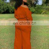 Wholesale Long Sleeves Tops And Loose Pants Work Clothing Two Piece Set For Women thumbnail-6